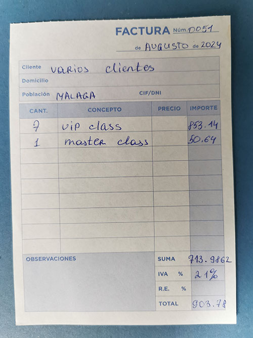 Accounting receipt showing victim payments